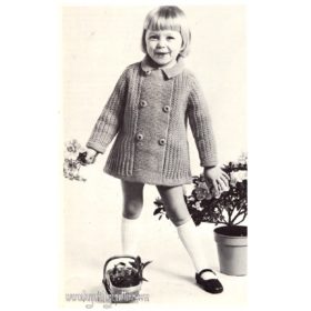 Double Breasted Coat Knit pattern downloadable PDF vintage