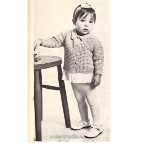 Girl Collar Jacket crochet pattern downloadable PDF vintage