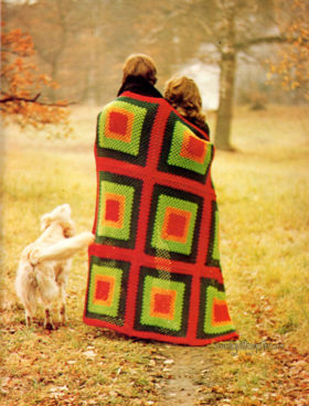 Vintage Square Afghan crochet pattern downloadable PDF