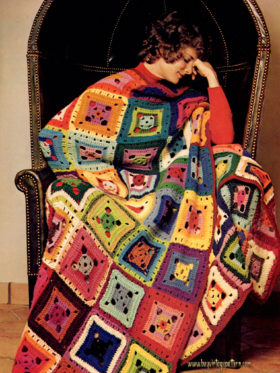Vintage Afghan crochet pattern downloadable PDF