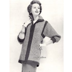 Vintage Coat knitting pattern downloadable PDF
