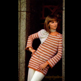 Striped Tunic crochet pattern downloadable PDF vintage