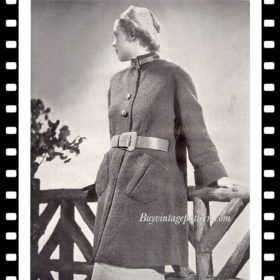 Vintage Coat knitting pattern downloadable PDF