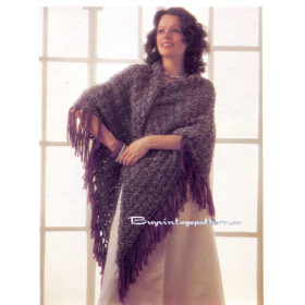 Retro Fringed Shawl Knitting PDF pattern