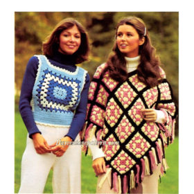 Poncho Afghan crochet ebook  downloadable PDF