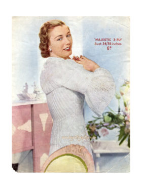 Vintage Bed Jacket knitting pattern downloadable PDF