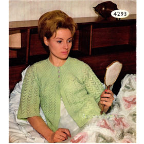 Vintage Bed Jacket Knit pattern downloadable PDF