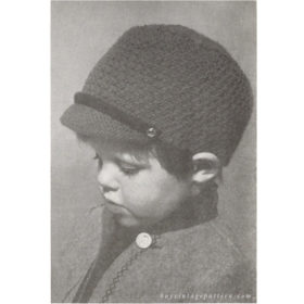 Vintage Peaked Cap knit pattern downloadable PDF