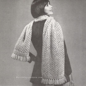 vintage Lace Scarf knit pattern downloadable PDF