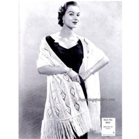 Vintage Stole Shawl knit pattern downloadable PDF