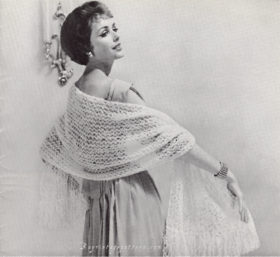 Vintage Lacey Stole knit pattern downloadable PDF