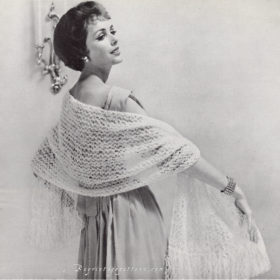 Vintage Lacey Stole knit pattern downloadable PDF