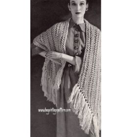 Vintage Stole Shawl knit pattern downloadable PDF