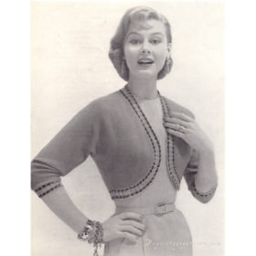 Knitted shrug with crochet border Pattern downloadable PDF