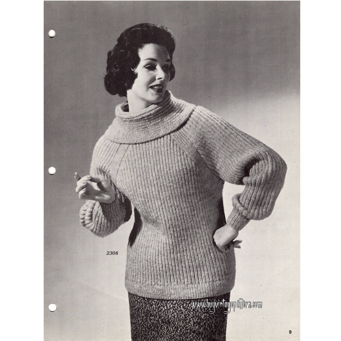 Vintage Turtleneck Sweater Pdf Knitting Pattern