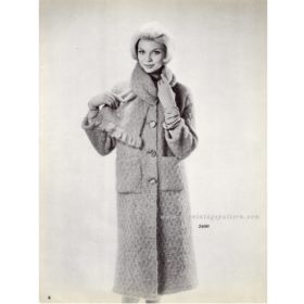 Loop Fringe Mohair Coat knit pattern downloadable PDF vintage