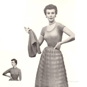 Vintage dress and jacket knit pattern downloadable PDF