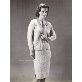 Tweedy Dress n Jacket knit pattern downloadable PDF vintage