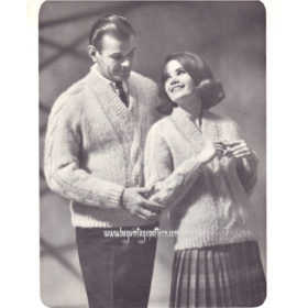 Vintage V neck Pullover knit pattern downloadable PDF