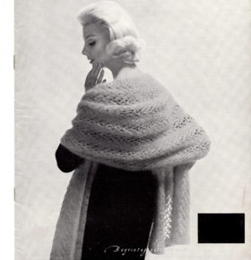 Vintage Mohair Stole knit pattern downloadable PDF