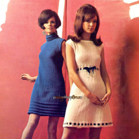 2 Vintage Dresses knitting pattern downloadable PDF