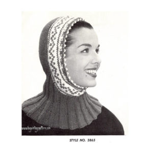 Vintage Hood neck warmer PDF knitting pattern