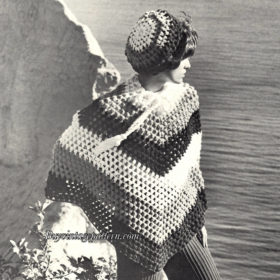 Vintage Poncho crochet pattern , downloadable PDF