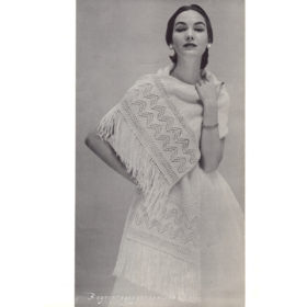 Bodered Stole knitting pattern downloadable PDF vintage