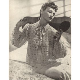 Vintage Bed-jacket knitting pattern downloadable PDF
