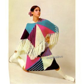 Poncho n Skirt knit and crochet patterns downloadable PDF vintage