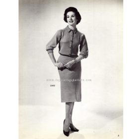 Shirtwaist Dress knitting pattern downloadable PDF vintage
