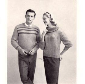 Vintage men and lady Sweaters PDF knitting pattern