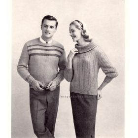 Vintage men and lady Sweaters PDF knitting pattern