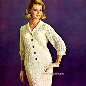Vintage Cotton Lace Suit knit pattern downloadable PDF
