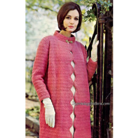 Vintage Pink Coat knitting pattern downloadable PDF