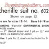 Vintage Chenille Suit knit pattern downloadable PDF - Image 2