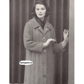 Vintage Classic Coat knit pattern downloadable PDF