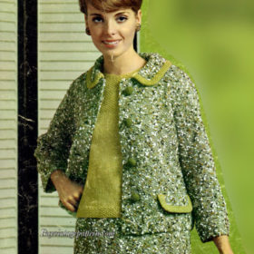 Vintage Green Suit knitting pattern downloadable PDF