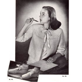 Bedjacket and Bed socks crochet pattern downloadable PDF vintage