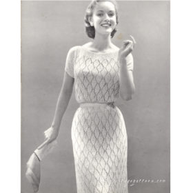 Vintage Lace dress knit pattern downloadable PDF