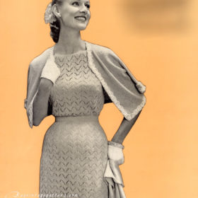 Vintage Dress knitting pattern downloadable PDF