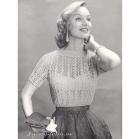 Vintage Blouse knitting pattern downloadable PDF