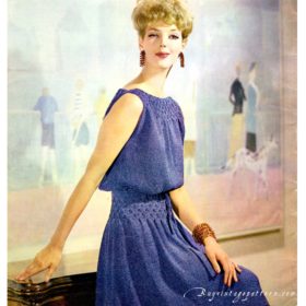Vintage dress knitting pattern downloadable PDF