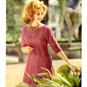 Vintage Red Dress knitting pattern downloadable PDF