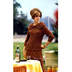 Vintage Two-Piece Dress knit pattern downloadable PDF