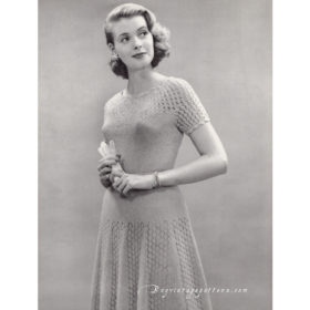Vintage dress knitting pattern downloadable PDF