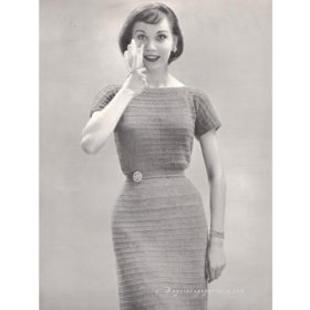 Vintage Dress knitting pattern downloadable PDF