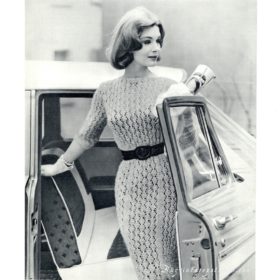 Vintage Wool Lace Dress knit pattern downloadable PDF