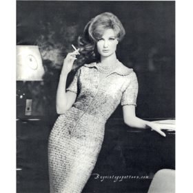 Vintage Barcarolle dress knit pattern downloadable PDF