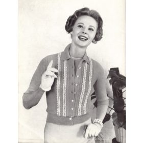 Vintage Cardigan knit pattern downloadable PDF
